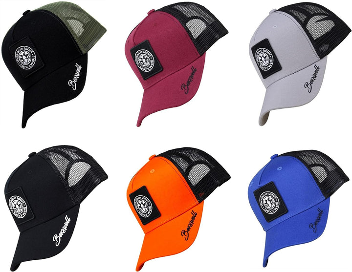 Bexxwell Trucker Cap hellgrau/schwarz mit Logo-Patch (optimale Passform, Kappe, grau, Black, Trucker