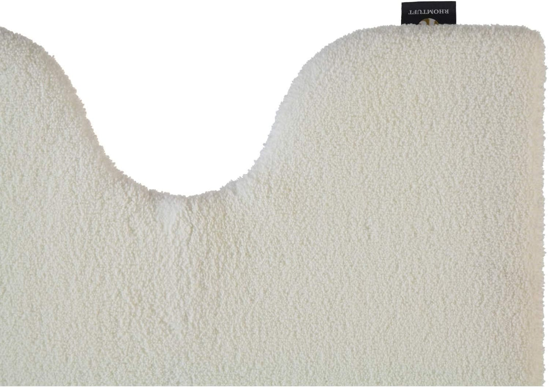 Rhomtuft Badteppiche Square Weiss - 01 Toilettenvorlage mit Ausschnitt 55x60 cm, Toilettenvorlage mi