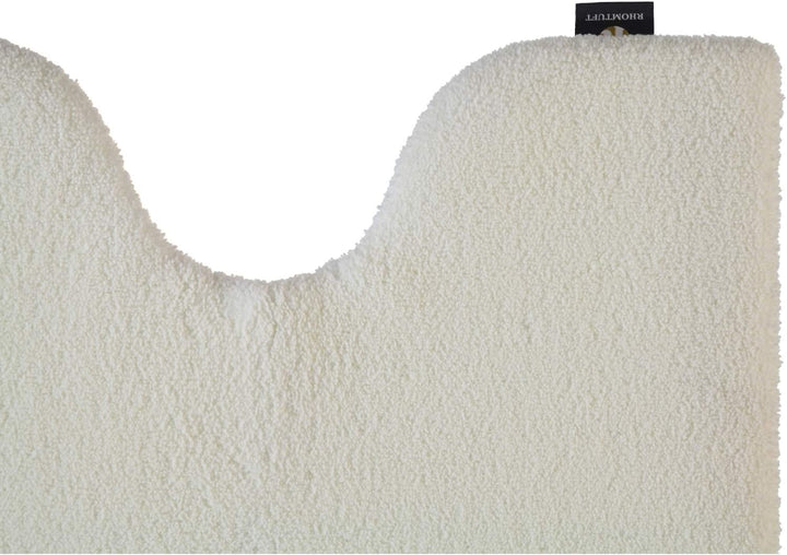 Rhomtuft Badteppiche Square Weiss - 01 Toilettenvorlage mit Ausschnitt 55x60 cm, Toilettenvorlage mi