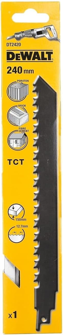 Dewalt Spezial-Säbelsägeblatt DT2420 (240mm Gesamtlänge, Zahnteilung: 12.7 mm, Blattstärke: 1,5 mm,