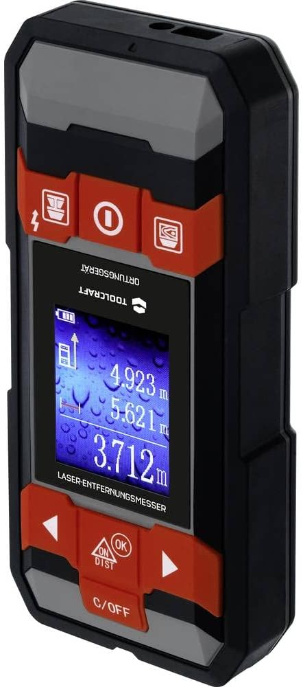 TOOLCRAFT Ortungsgerät inkl. Laser-Entfernungsmesser LDM D30 TO-6994572 Geeignet für Nicht eisenhalt