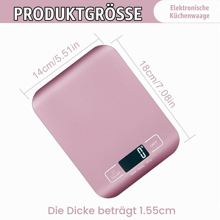 Küchenwaage Digital, 10kg/1g Küchenwaage USB Wiederaufladbar Digitale Küchenwaagen mit LCD Display &amp;