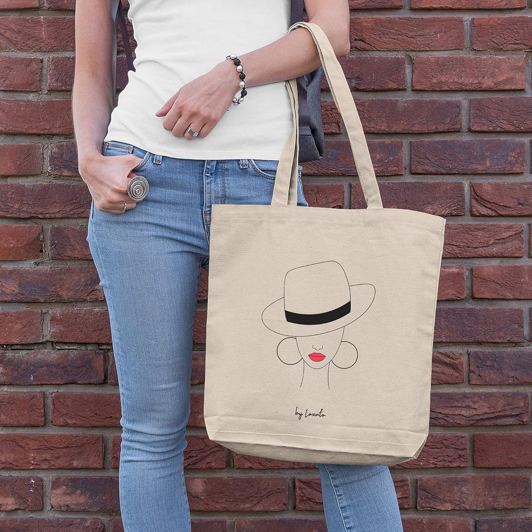 Stoffbeutel Bedruckt - Stofftasche - Baumwolltasche Bedruckt 100% B35 x H42 x T8 cm - Tragetasche Ca