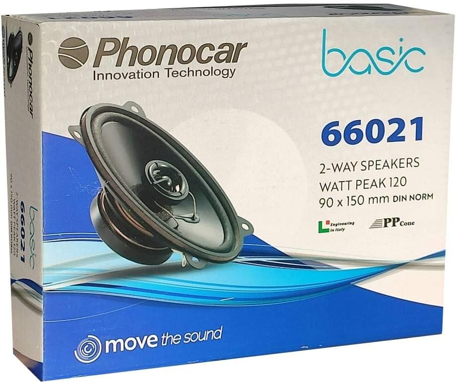 KIT Set FÜR PHONOCAR Basic 66021 2-Wege-Koaxiallautsprecher, 4" x 6" 9,00 x 15,00 cm 90 x 150 mm, 30