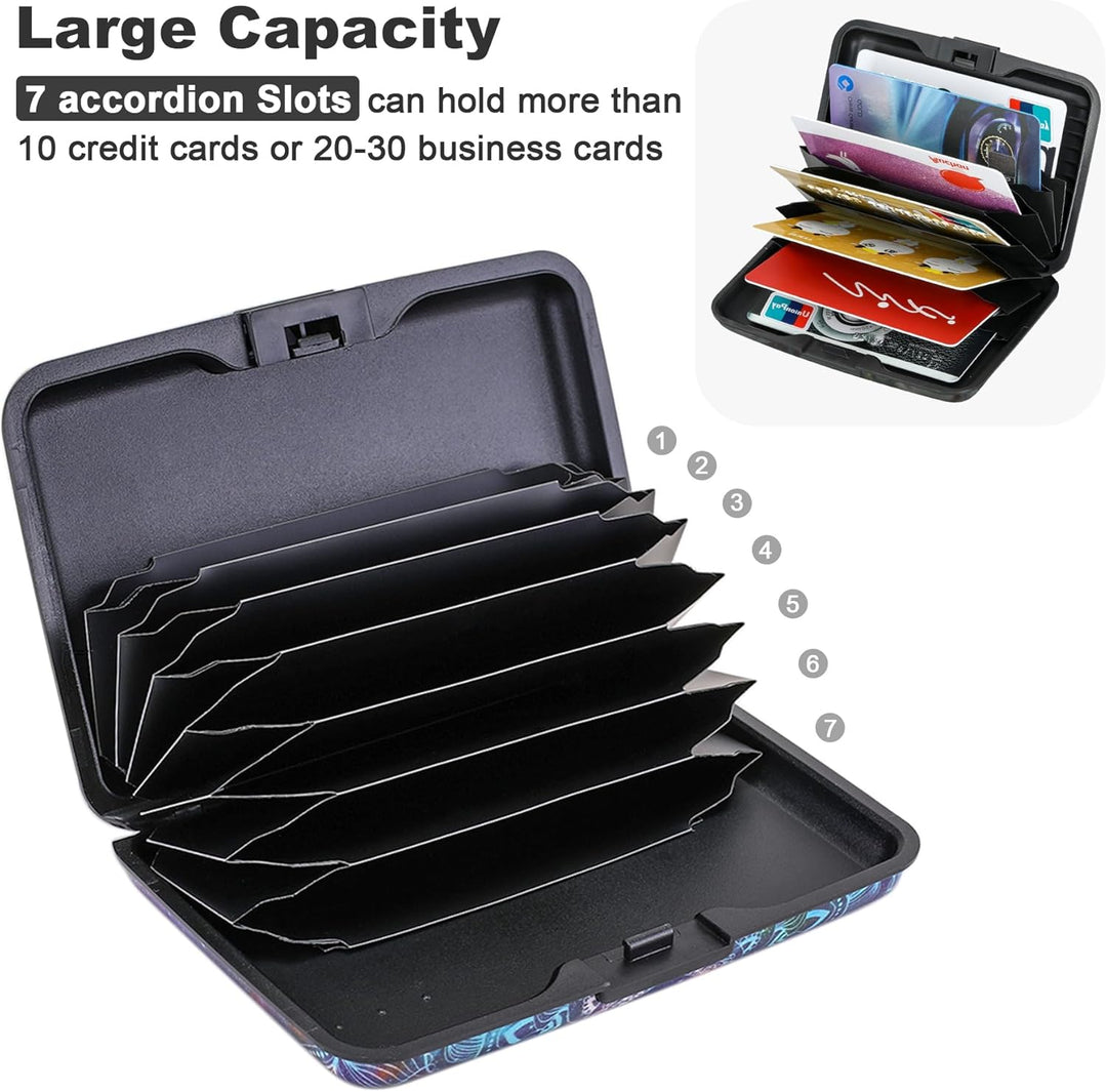 Elfish Mini RFID Aluminum Wallet Credit Cards Holder Business Card Case Metal ID Case for Men Women