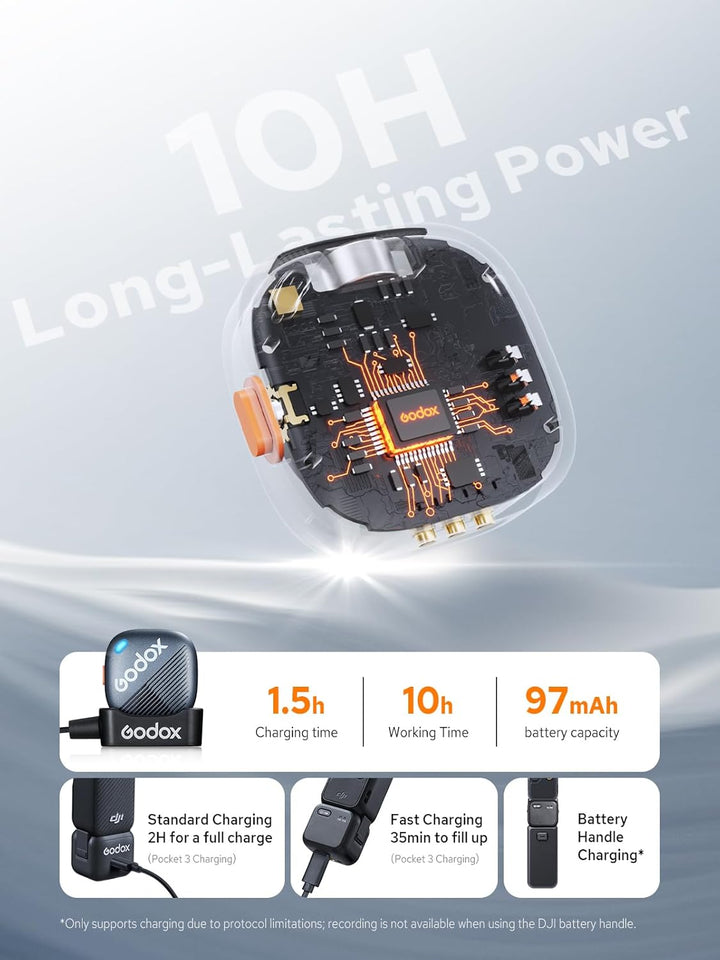 Godox Cube-OP3 Wireless Mikrofon Kit1 für DJI Pocket 3, ultraleichtes Design, 200m (656ft.) Übertrag