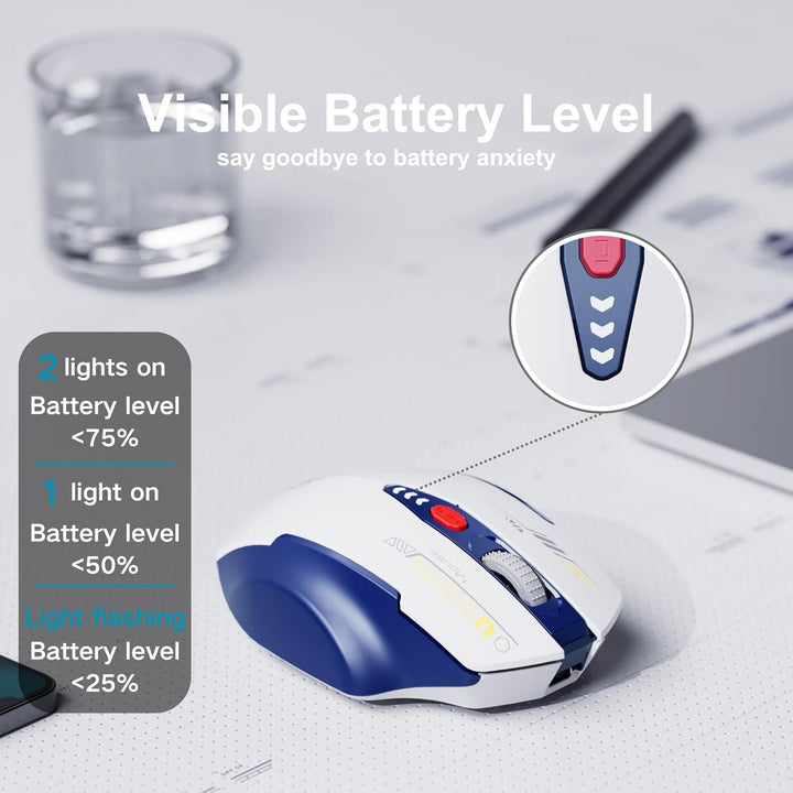 Uineer kabellose Maus, [Verbessert] Mit visueller Batterieanzeige, 2.4G USB Ergonomische Maus kabell