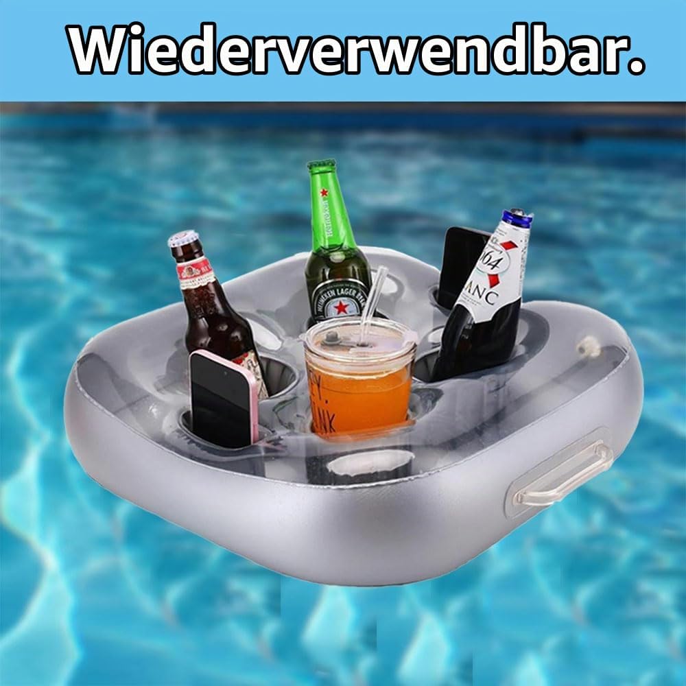 Poolbar Cocktailhalter,4 Löchern Aufblasbarer getränkehalter,Schwimmende Coasters BecherhalterHerges