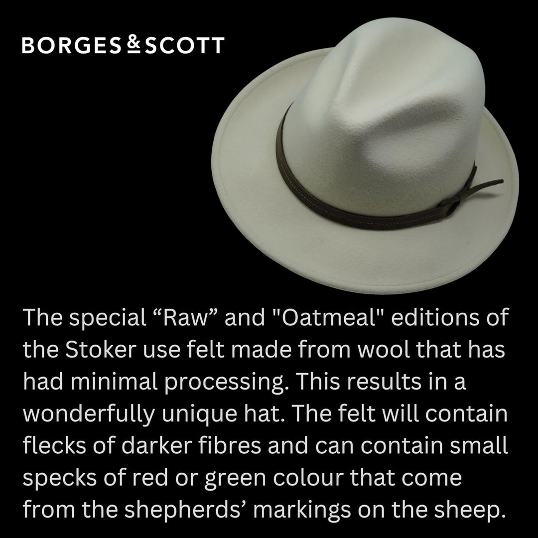 The Stoker – leichte breite Krempe – wasserabweisend – Fedora Trilby Style Filzhut XS Roh, XS Roh