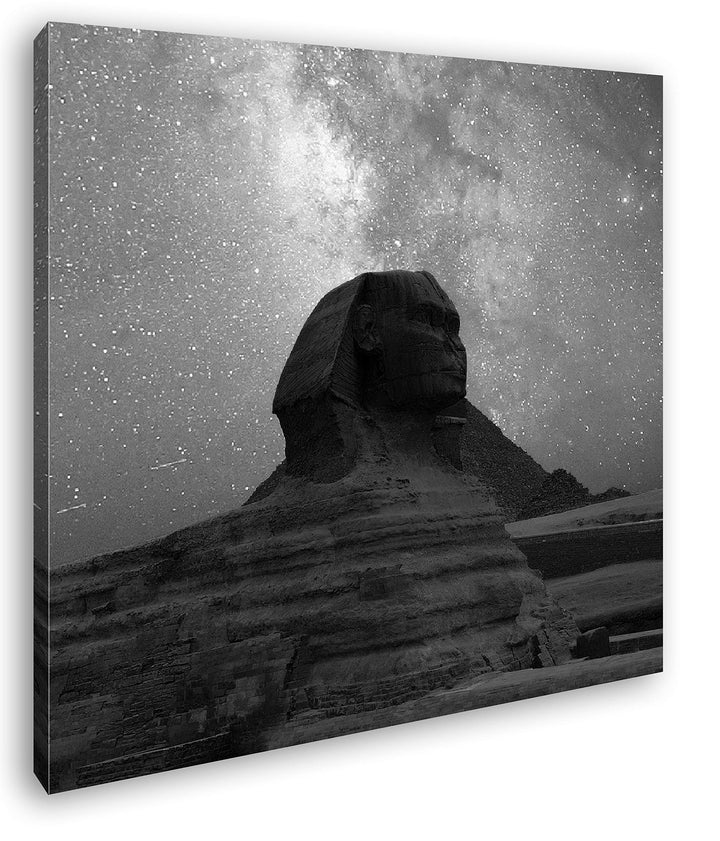 deyoli Atemberaubende Sphinx bei Sternenhimmel Format: 70x70 Effekt: Schwarz&Weiss als Leinwandbild,