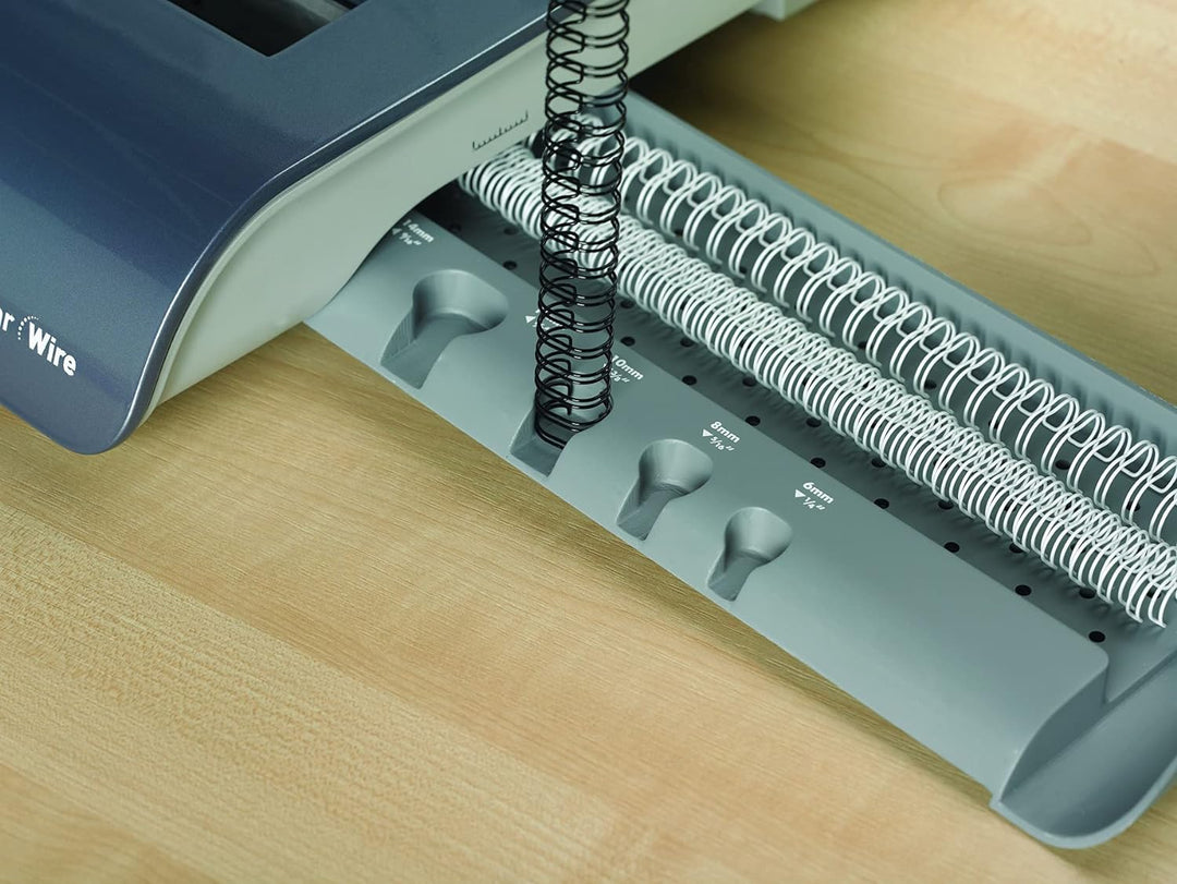 Fellowes Drahtbindegerät Quasar Wire, stanzt 15 Blatt, bindet 130 Blatt mit Drahtbinderücken 3:1, in