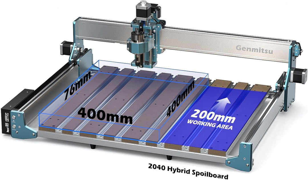 Genmitsu 2040 Aluminium- und MDF-Hybrid-Spoilboard-Tisch für 4040 RENO CNC-Fräsmaschine, erweitert d