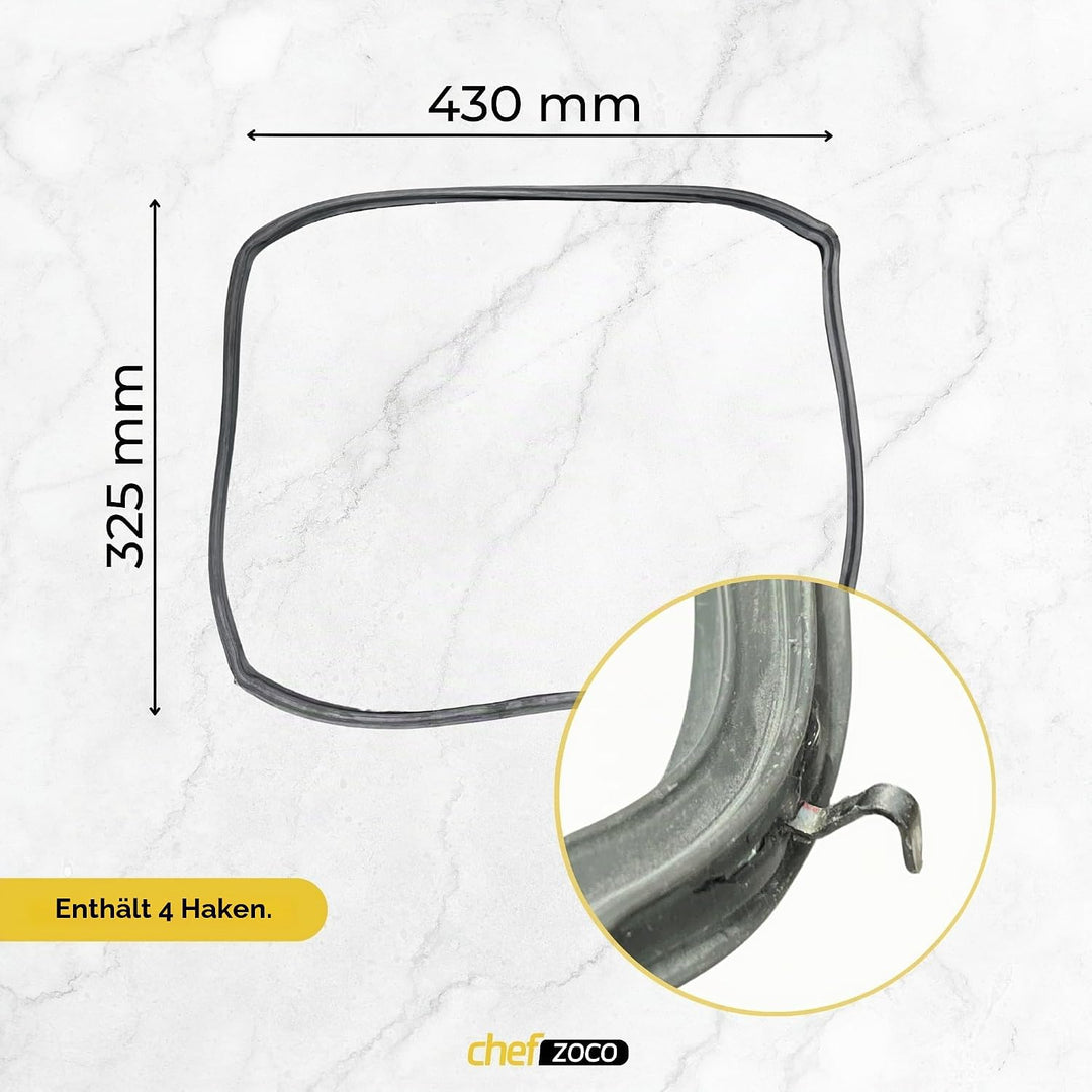 CHEFZOCO Türdichtung für Backofen, Gummi, für Backofen, universell, Masse 450 mm breit x 340 mm hoch