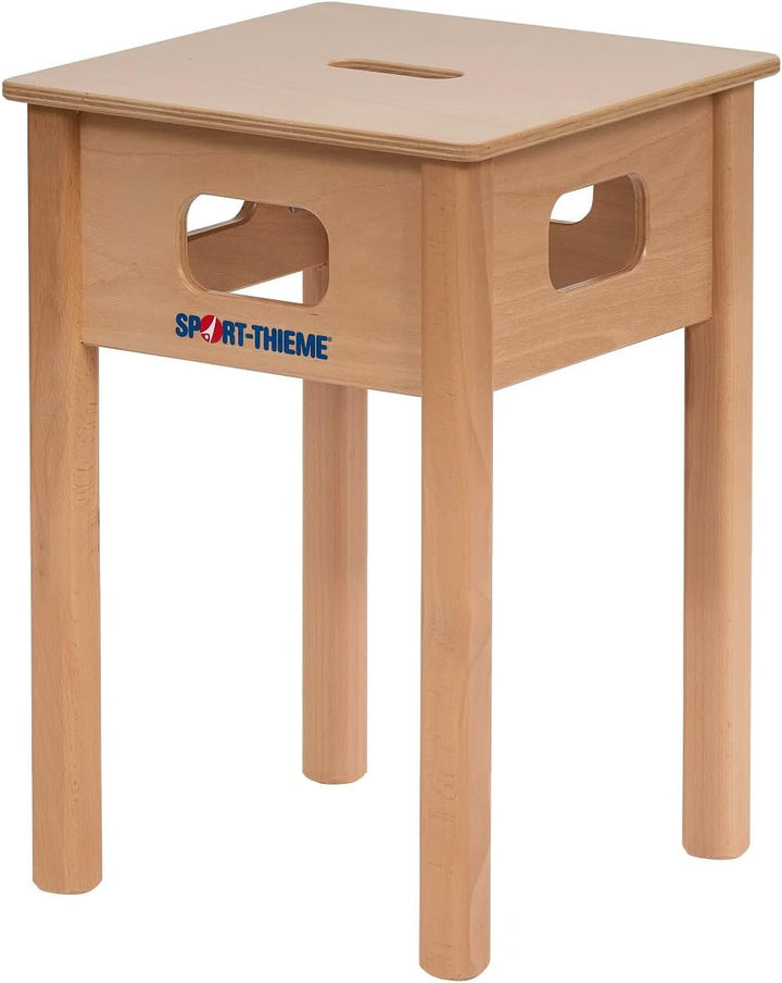 Sport-Thieme Gymnastikhocker aus Holz | Therapiehocker in DREI Höhen: 45, 50, 55 cm | Lackiertes Buc