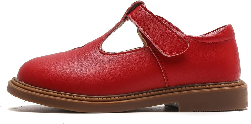 DADAWEN Mädchen Mary Jane Halbschuhe Taufschuhe Geschlossene Ballerinas 26 EU Rot, 26 EU Rot