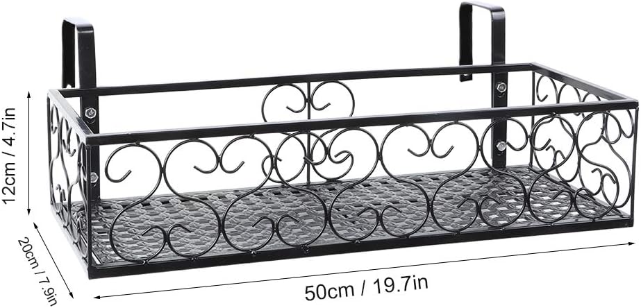 Wakects Hängendes Blumenregal, Blumentopfhalter Balkon Metall, Eisen Balkon Hängen Blume Rack Topf S