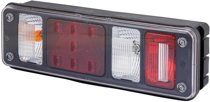 HELLA - Heckleuchte - Hybrid - 24V - Anbau/geschraubt - Lichtscheibenfarbe: glasklar - Stecker: Easy