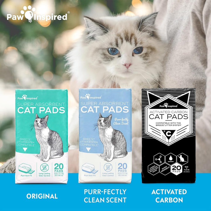 Paw Inspired Peritas Katzenunterlage, Kohlenstoffaktiviert, 20 Stück Carbon 20 Count, Carbon 20 Coun