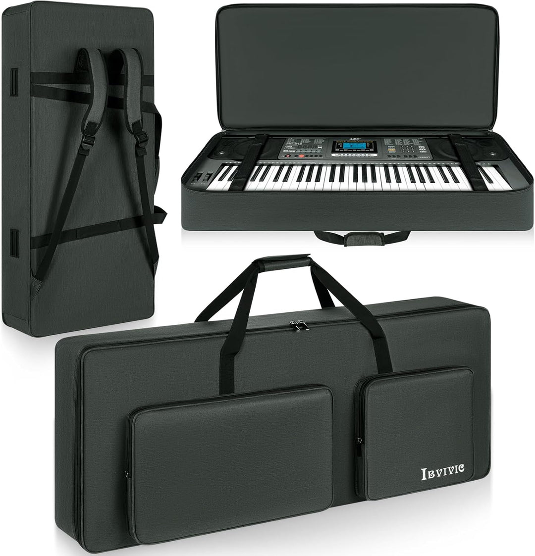OUUTMEE 61 Keyboard Tasche Zwei Möglichkeiten Zum Tragen,107 x 45 x 16 cm Keyboard Piano Tasche,600D