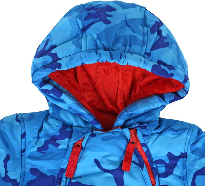 Baby Winter Overall Mit Kapuze Jungen Schneeanzüge mit Handschuhen und Füsslinge Warm Kleidungsset 6