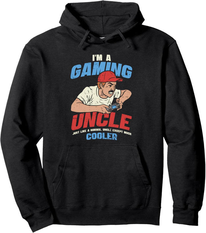 Gamer Uncle, Funny Gaming Gaming Dad Pullover Hoodie