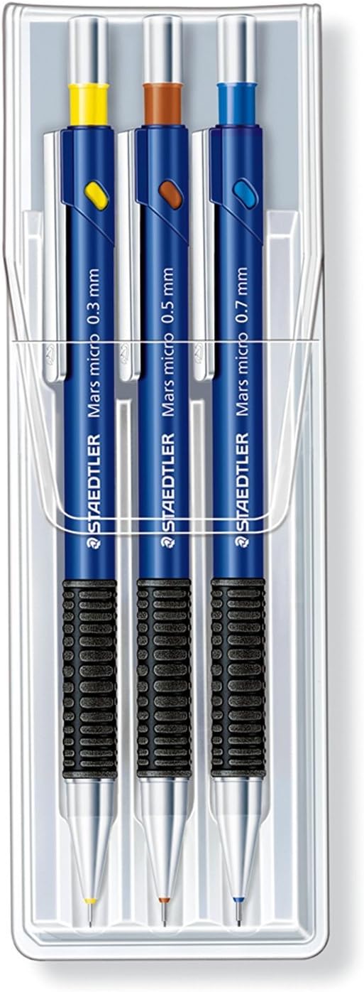 3x Staedtler 775SCWP3 - Marsmicro 0,3-0,7 3er Set farbig (3, Ohne Nachfüllminen)