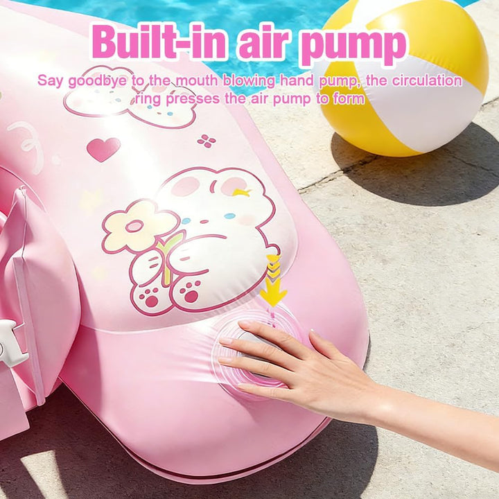 Mineup Baby Schwimmring mit Sonnendach, UPF50+ Baby Float, Schwimmhilfe Mit Sicherheitssitz, Schwimm