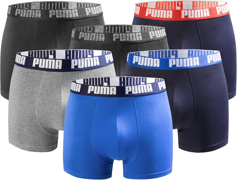 PUMA Boxershort 6er Pack Herren Basic Black Limited Edition True Blue Power S, True Blue Power S