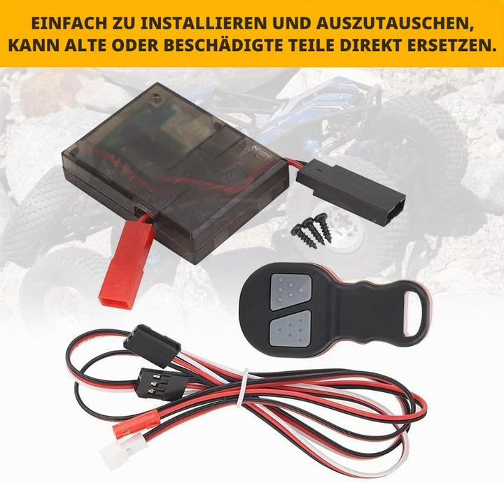Tbest Funkfernbedienungsempfänger für RC Winde, elektrisches Seilwinden-Set mit kabelloser Fernbedie