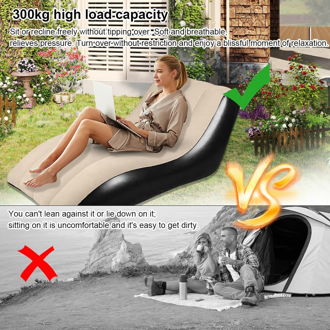 Aufblasbares Sofa, Aufblasbarer Sessel, Luftsofa, Campingsofa, Tragbare Flocking Aufblasbare Couch m