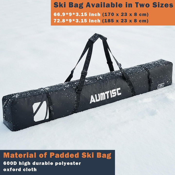 AUMTISC Skitasche Skisack Gepolstert Snowboardtasche Zum Transport Von Skiausrüstungstasche Mit vers