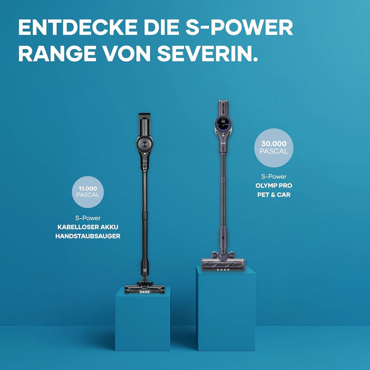 Severin Akku-Staubsauger kabellos, nur 1,5 kg/130W/40 Min., 0,5L, Verstaufunktion, höhenverstellbare