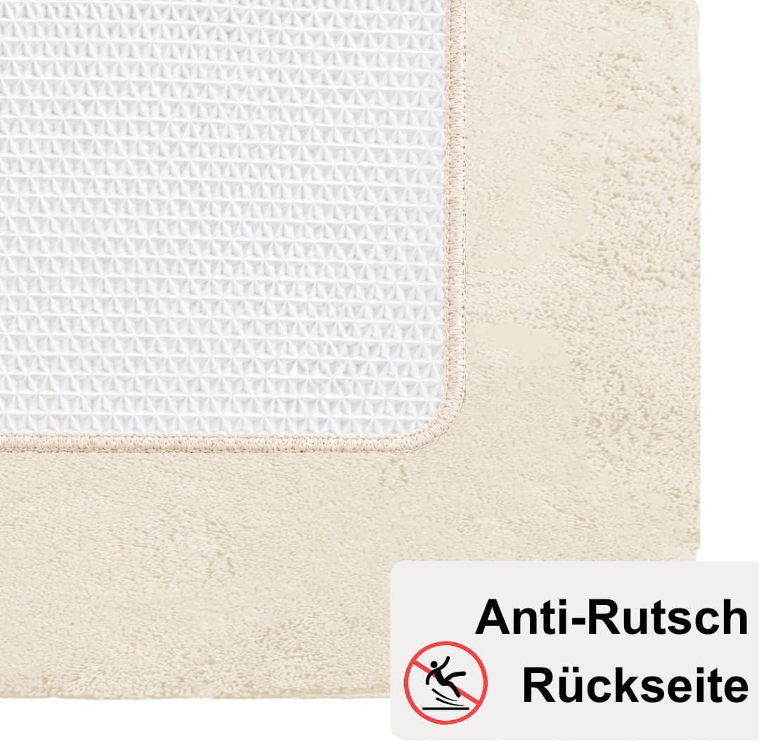 Brandsseller Badematte 70x120 cm Badezimmerteppich Badvorleger Badeteppich Beige 70x120 cm Beige, 70