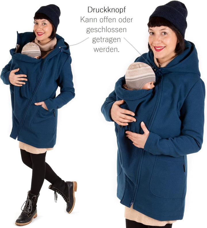Viva la Mama - schicker Umstands- und Tragemantel für den Winter - VALENTIN L Petrolblau, L Petrolbl