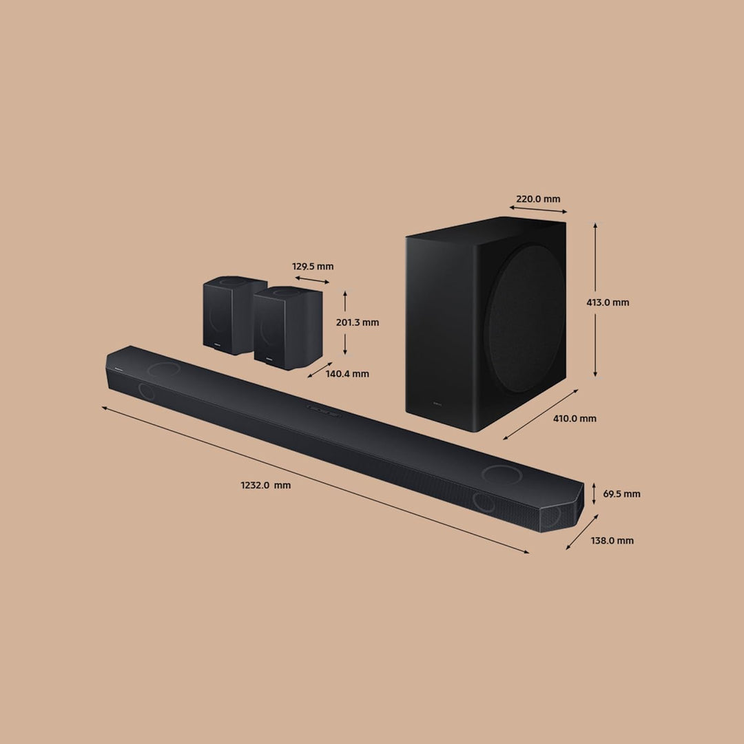 SAMSUNG Soundbar HW-Q990D/ZF 2024 - Dolby Atmos Wireless, Q-Symphony, 11.1.4 Kanäle, SpaceFit Sound