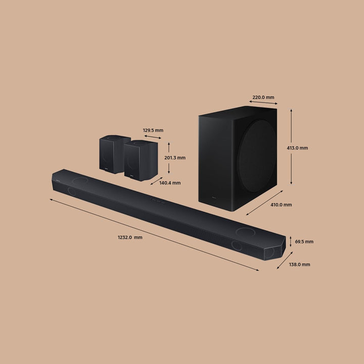 SAMSUNG Soundbar HW-Q990D/ZF 2024 - Dolby Atmos Wireless, Q-Symphony, 11.1.4 Kanäle, SpaceFit Sound
