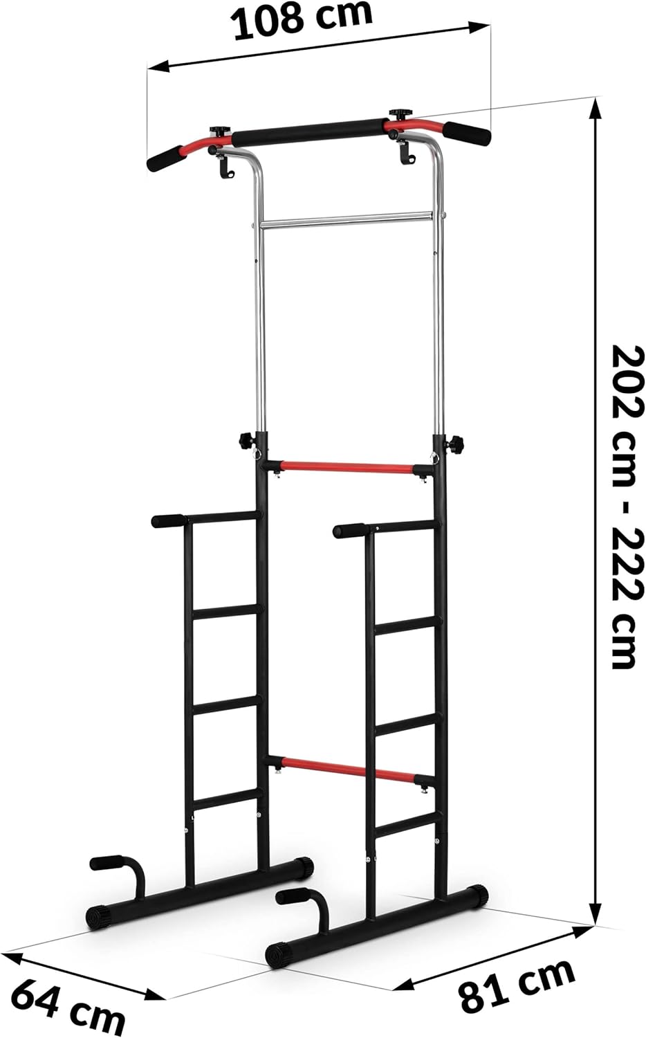 NEO SPORT Freistehende Klimmzugstange NS-301 für Klimmzug-Krafttrainingsübungen aus verstärktem Stah