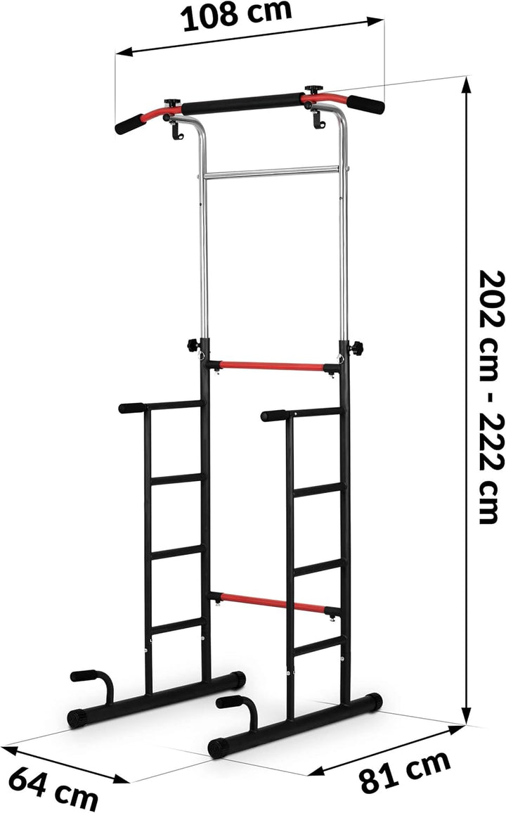 NEO SPORT Freistehende Klimmzugstange NS-301 für Klimmzug-Krafttrainingsübungen aus verstärktem Stah