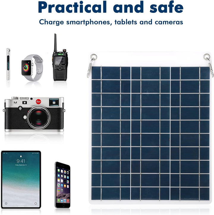 30W Solarpanel 5V Dual USB Tragbares Solarladegerät Outdoor Handy Ladegerät for Camping Wandern
