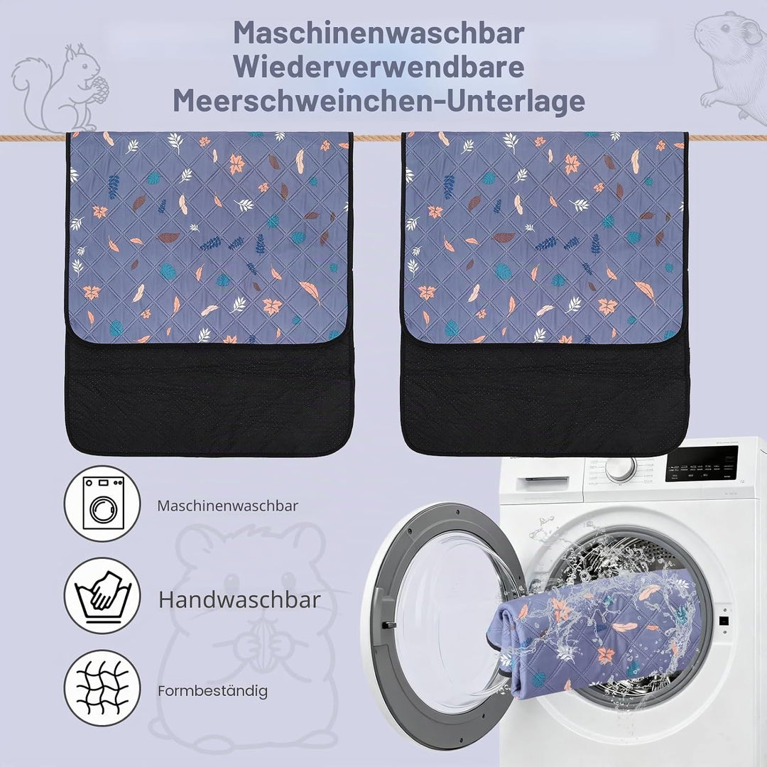 2 Stück PIPI Pads 142x70cm für Meerschweinchen, wasserdichte &amp; rutschfeste Unterlage mit 4 Lagen, su