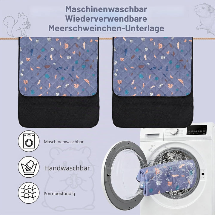 2 Stück PIPI Pads 142x70cm für Meerschweinchen, wasserdichte &amp; rutschfeste Unterlage mit 4 Lagen, su