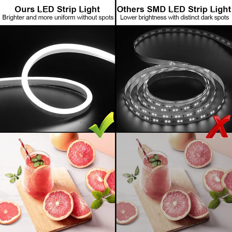 SUCIKORIO Neon LED Streifen 50m, Led Strip 4000K Wasserdicht Led Lichterkette Aussen 230V 120 LED/m