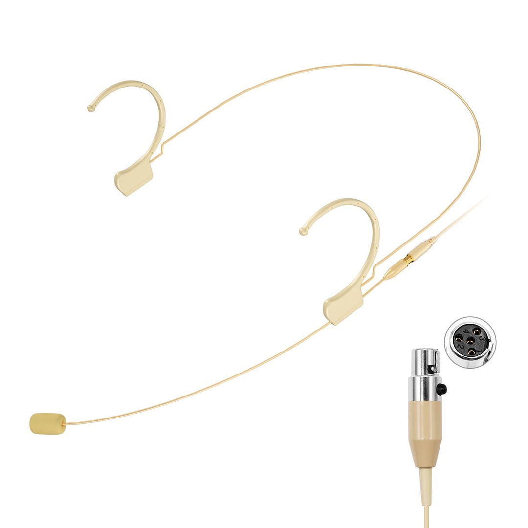 KIMAFUN Beiges Headset-Mikrofon, professionelles Over-Ear-Kondensator-Kopfhörermikrofon, kompatibel