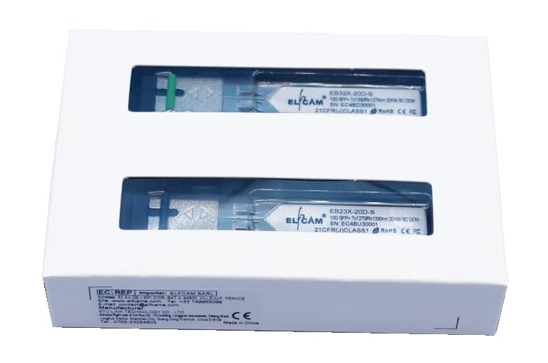 Elfcam® - 1 Pair 10G SFP+ Transceiver Bidi-Modul, TX1270nm / RX1330nm und TX1330nm / RX1270nm, LWL-P