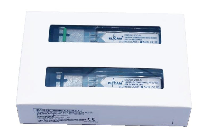 Elfcam® - 1 Pair 10G SFP+ Transceiver Bidi-Modul, TX1270nm / RX1330nm und TX1330nm / RX1270nm, LWL-P