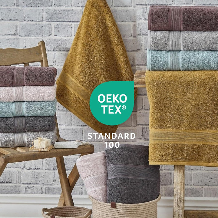 Mixibaby Handtuch 6er Set 2X Duschtuch 2X Handtuch 2X Gästetuch 100% Baumwolle Frottee, Farbe:Grau,