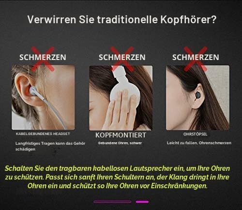 QiCheng & LYS Halsband Bluetooth Lautsprecher, Companion Schwarz, Tragbar Drahtlos, Hervorragende Au