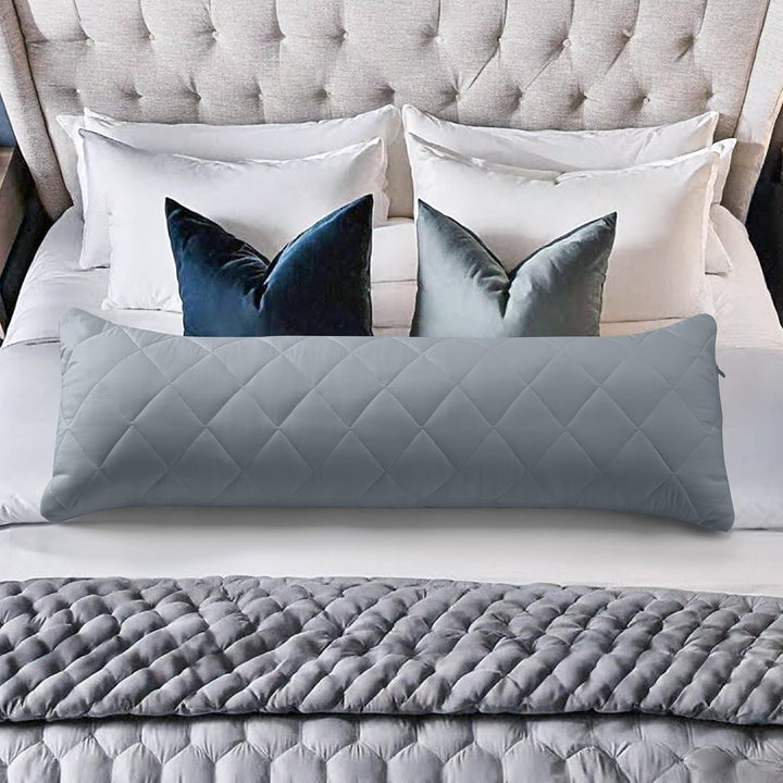 Utopia Bedding Seitenschläferkissen 40x145 cm Body Pillow Langes Kissen | Grau Bezug aus gesteppter