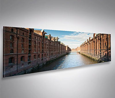 islandburner Bild Bilder auf Leinwand Speicherstadt V2 Hamburg Panorama XXL Poster Leinwandbild Wand