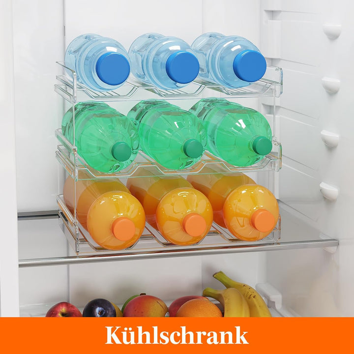 Lifewit Stapelbarer Flaschenhalter für Schrank, Gefrierschrank, Vorratskammer - Kunststoff-Wasserfla
